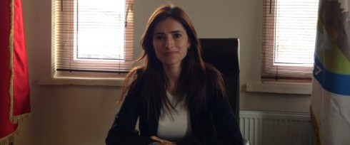 Rezan Zugurli, Turkey's youngest mayor, at her office in the southeastern Turkish district of Lice. | Sophia Jones